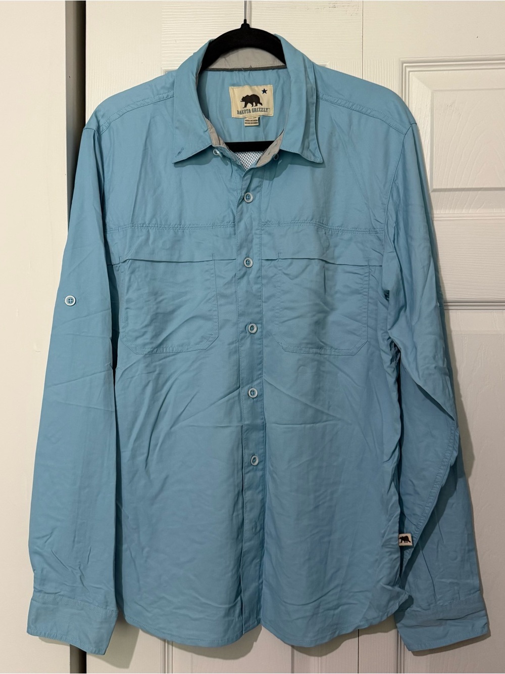 Dakota Grizzly Vented Outdoor Shirt Blue Long Sleeve Fishing Hiking, Men’s M